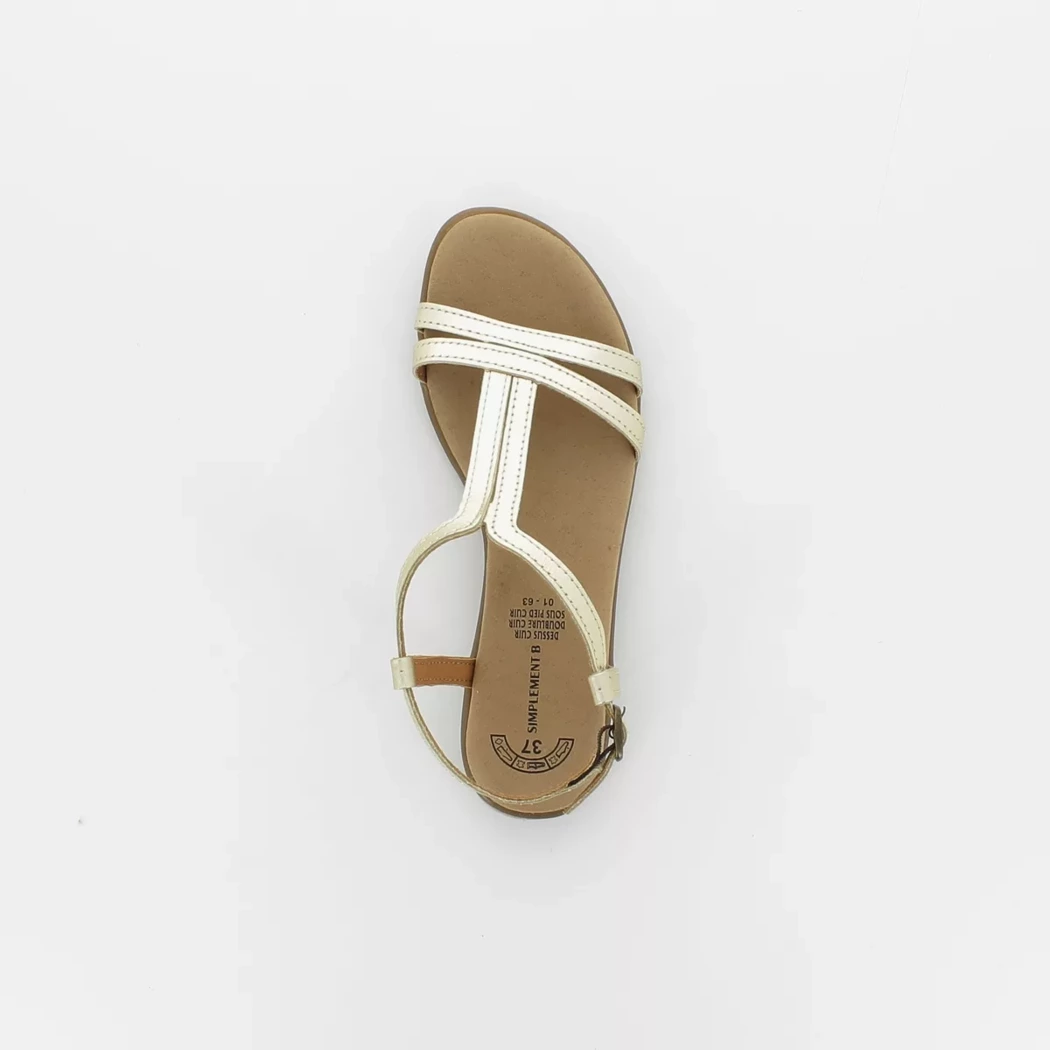 Image (6) de la chaussures Simplement B - Sandales et Nu-Pieds Or / Bronze / Platine en Cuir