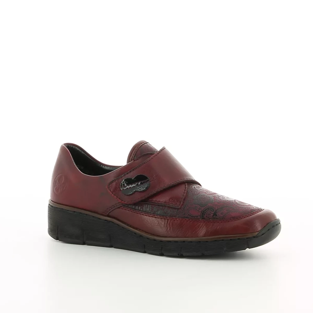 Image (1) de la chaussures Rieker - Chaussures à velcro Bordeaux en Cuir et textile