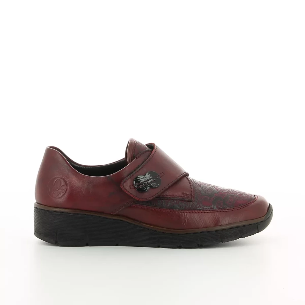 Image (2) de la chaussures Rieker - Chaussures à velcro Bordeaux en Cuir et textile