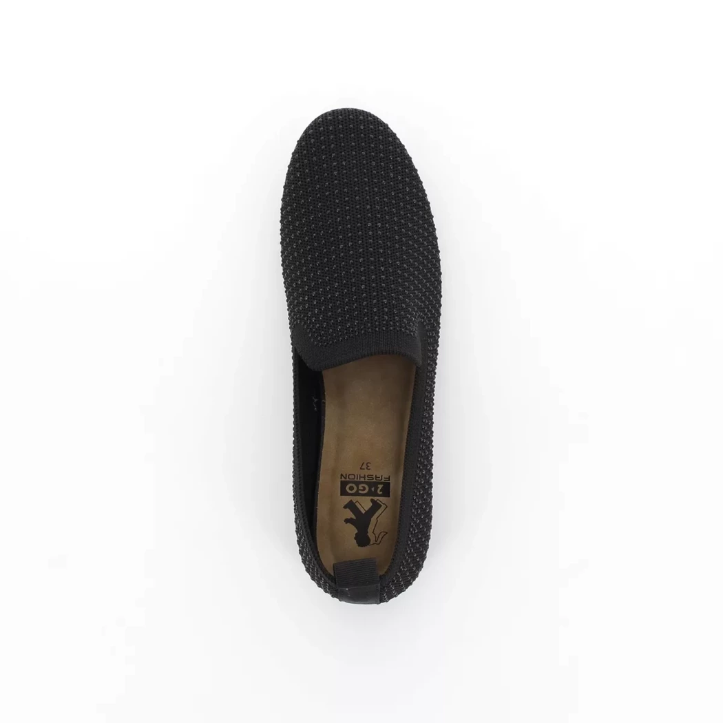 Image (6) de la chaussures 2 Go - Mocassins Noir en Textile