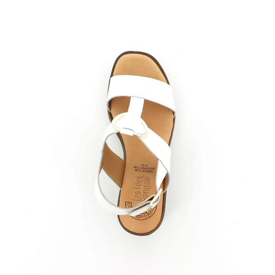 Image (6) de la chaussures Les Fees de Bengale - Sandales et Nu-Pieds Blanc en Cuir