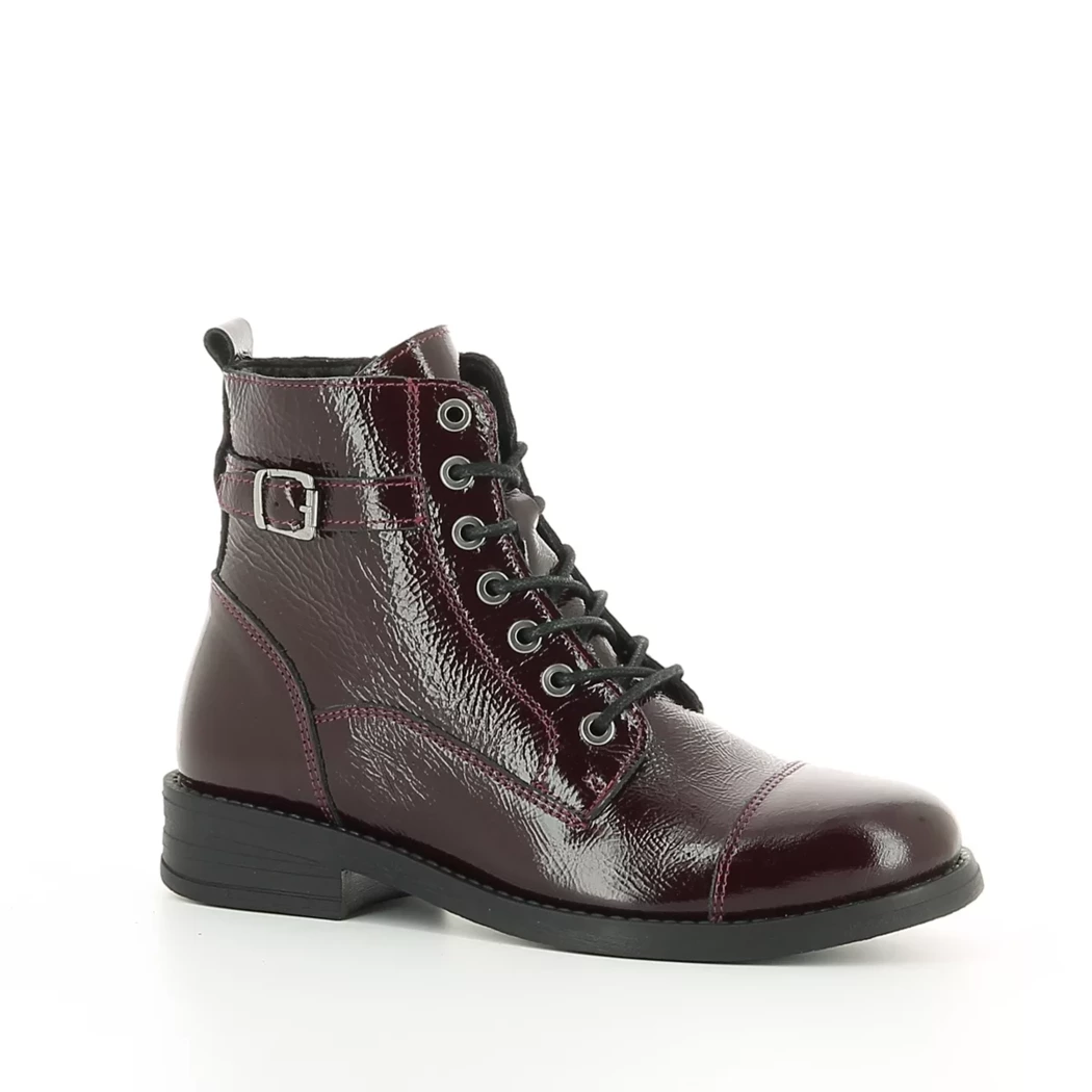 Image (1) de la chaussures Simplement B - Bottines Bordeaux en Cuir vernis
