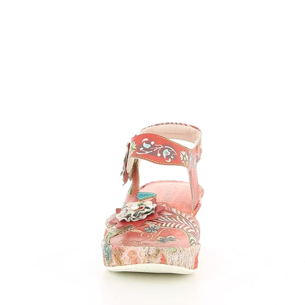 Image (5) de la chaussures Laura Vita - Sandales et Nu-Pieds Rouge en Cuir
