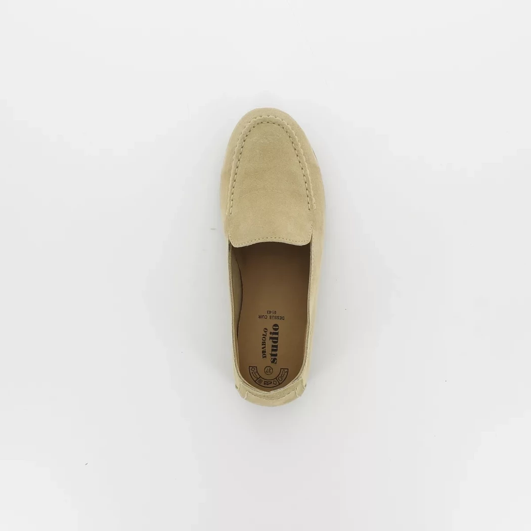 Image (6) de la chaussures Diabolo Studio - Mocassins Taupe en Cuir nubuck