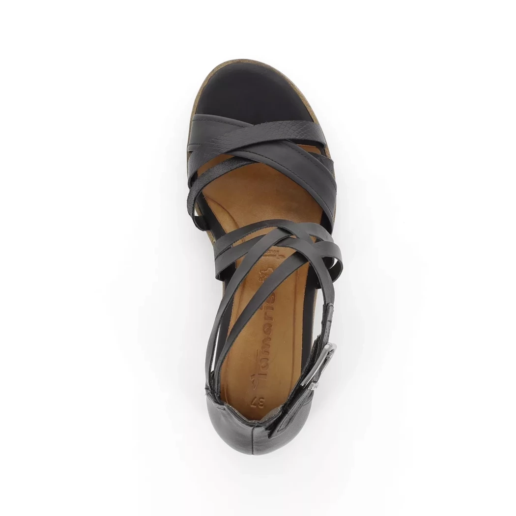 Image (6) de la chaussures Tamaris - Sandales et Nu-Pieds Noir en Cuir